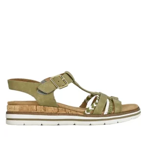 Chaussures Confort|RELIFE Sandales Plates Femme Kaki