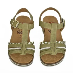 Chaussures Confort|RELIFE Sandales Plates Femme Kaki