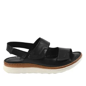 Chaussures Confort|VENUS Sandales Plates Femme Noir