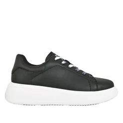 Baskets, Sneakers|STREET LIFE Sneakers Femme Noir Lacets Bicolores