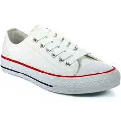 Baskets, Sneakers|STREET LIFE Tennis Femme En Toile Blanche