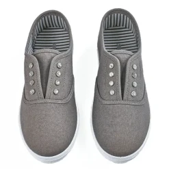 Baskets, Sneakers|STREET LIFE Tennis Femme En Toile Grise A Strass