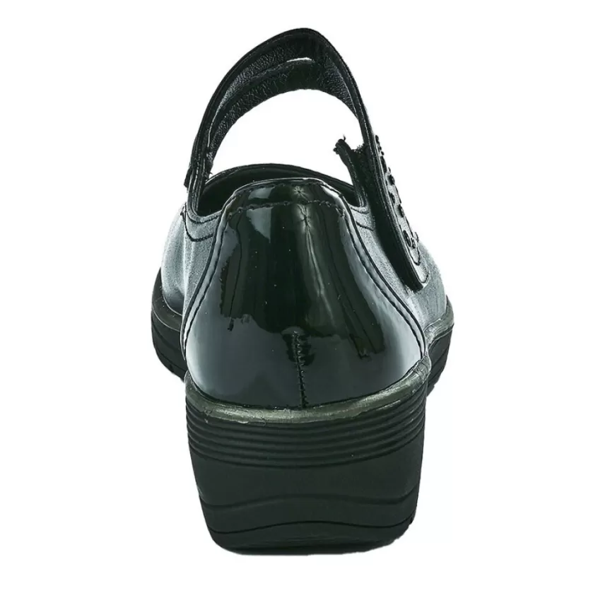 Chaussures Confort | LADY CONFORT Ballerines A Brides Femme Noir Avec Clous