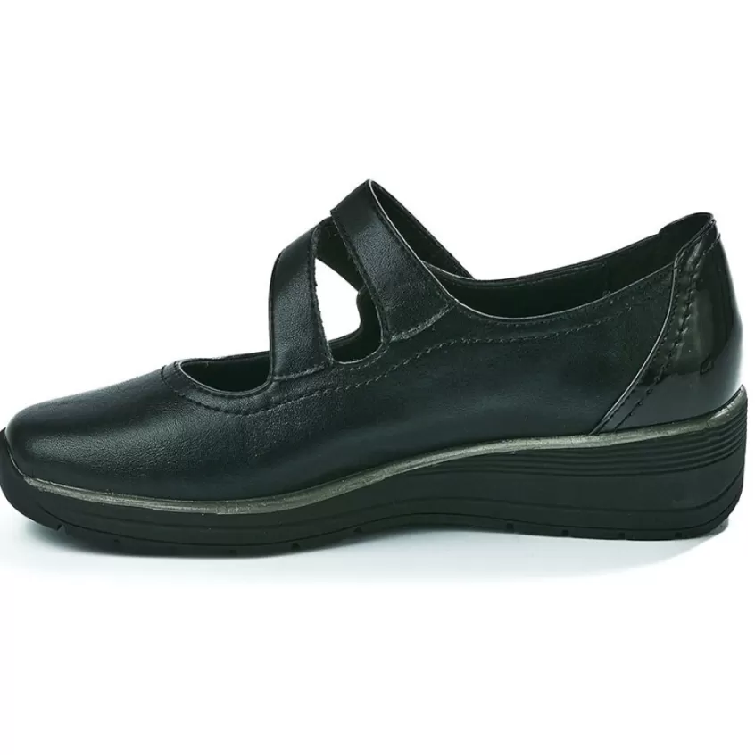 Chaussures Confort | LADY CONFORT Ballerines A Brides Femme Noir Avec Clous