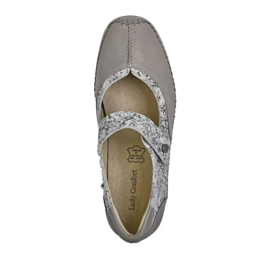 Chaussures Confort | LADY CONFORT Ballerines Confort Femme Argente A Brides