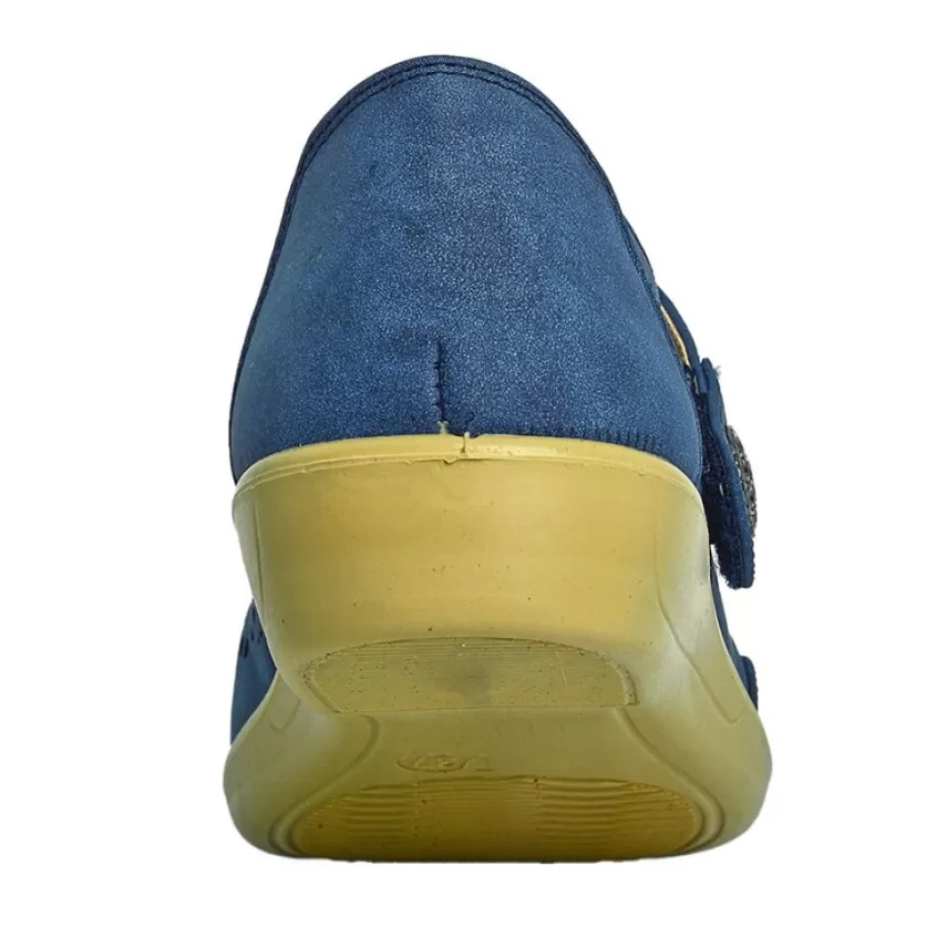 Chaussures Confort | LADY CONFORT Ballerines Confort Femme Bleu Semelles Souples