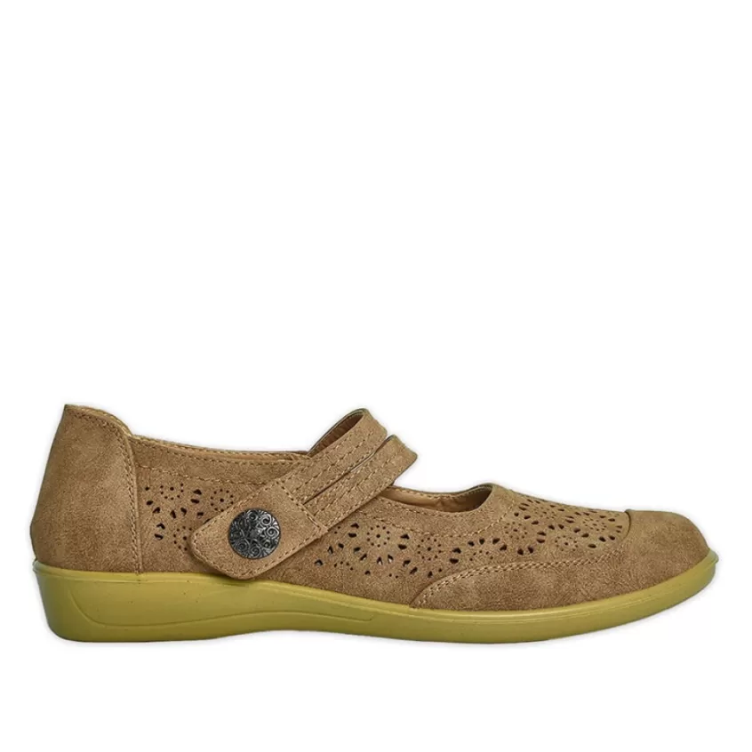 Chaussures Confort | LADY CONFORT Ballerines Confort Femme Marron Semelles Souples