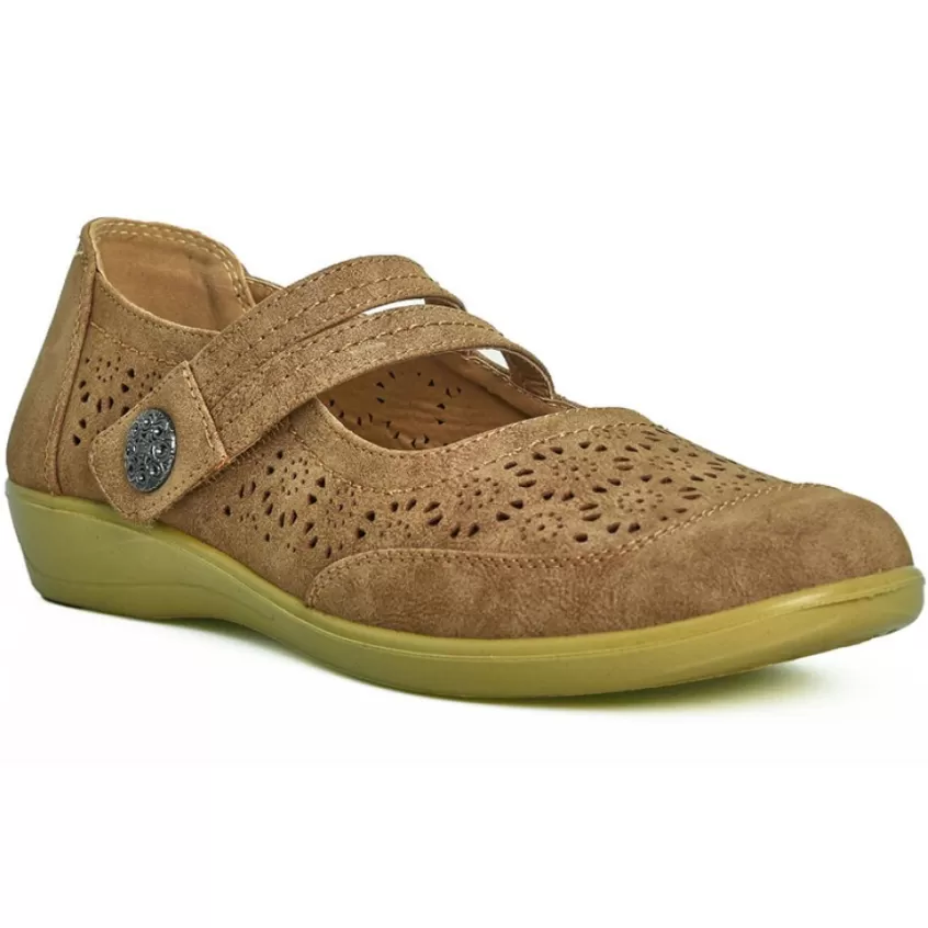 Chaussures Confort | LADY CONFORT Ballerines Confort Femme Marron Semelles Souples