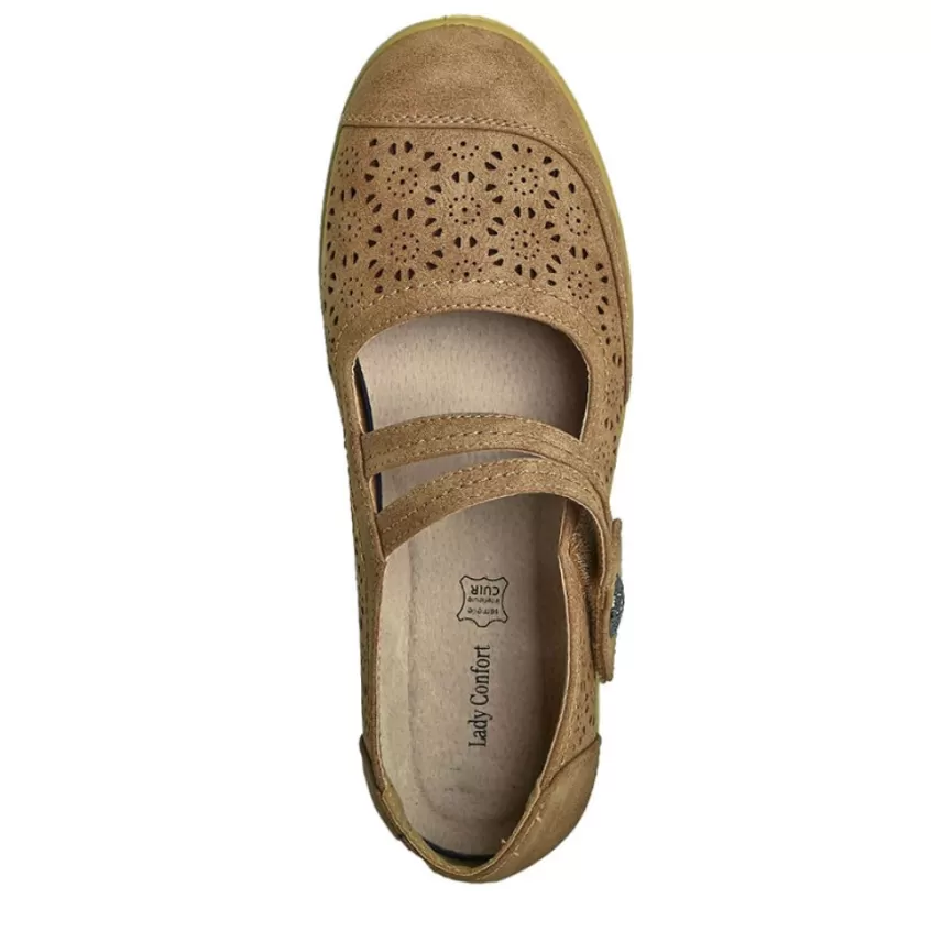 Chaussures Confort | LADY CONFORT Ballerines Confort Femme Marron Semelles Souples