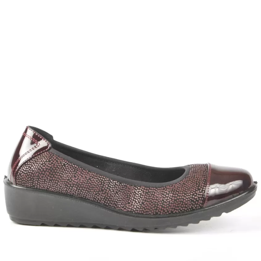 Chaussures Confort | LADY CONFORT Ballerines Femme Bordeaux Vernies