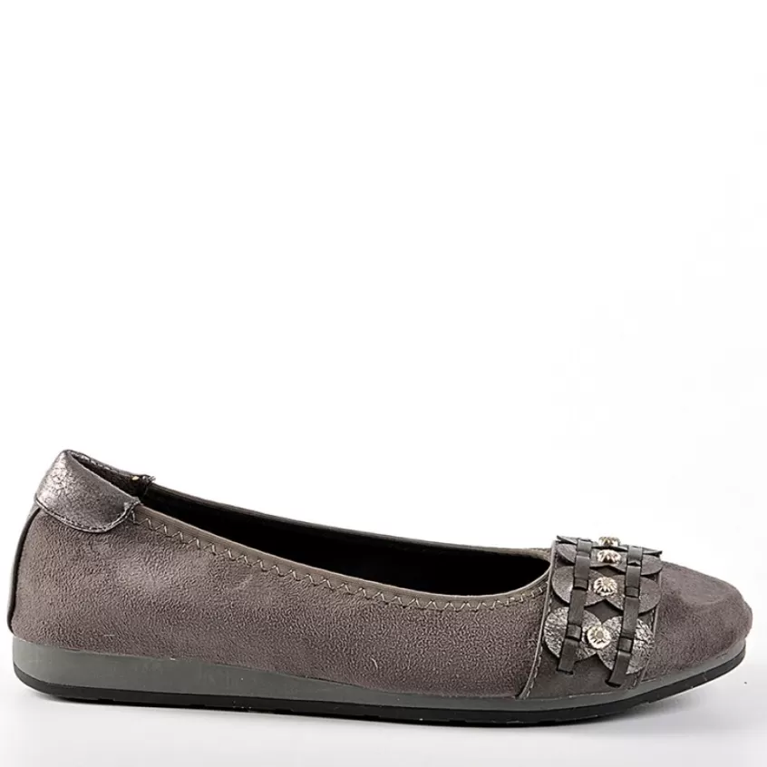 Chaussures Confort | SCALINA Ballerines Femme Gris