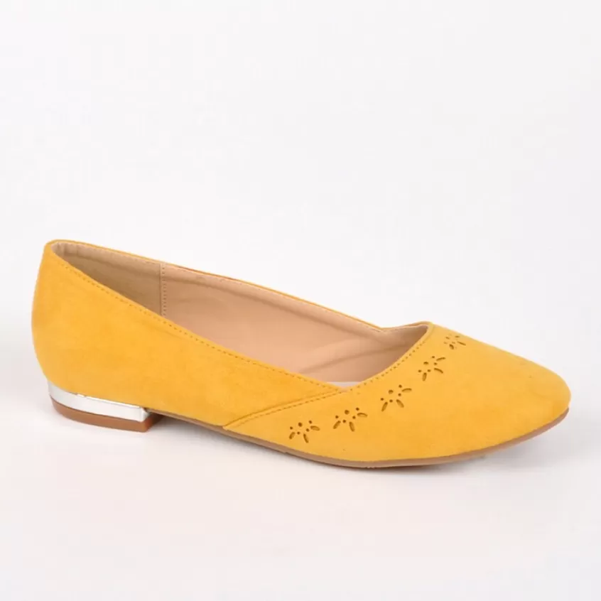 Ballerines | VICE VERSA Ballerines Femme Jaune Au Talon Argente