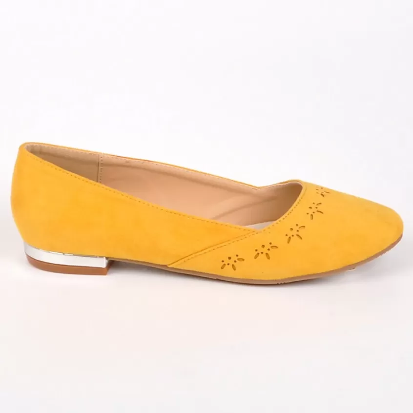 Ballerines | VICE VERSA Ballerines Femme Jaune Au Talon Argente