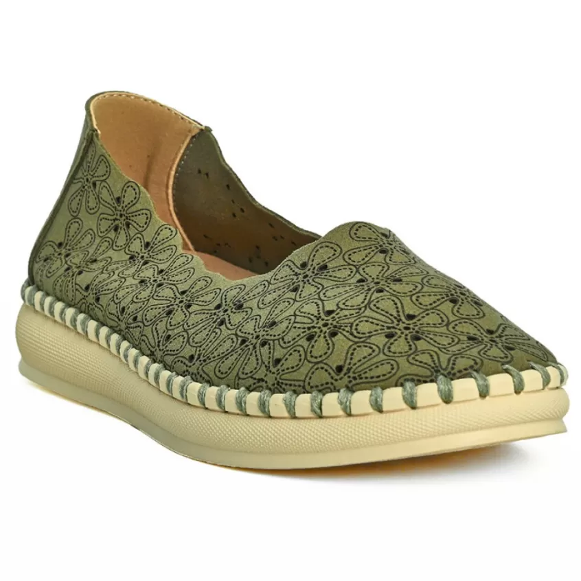 Chaussures Confort | SCALINA Ballerines Femme Kaki