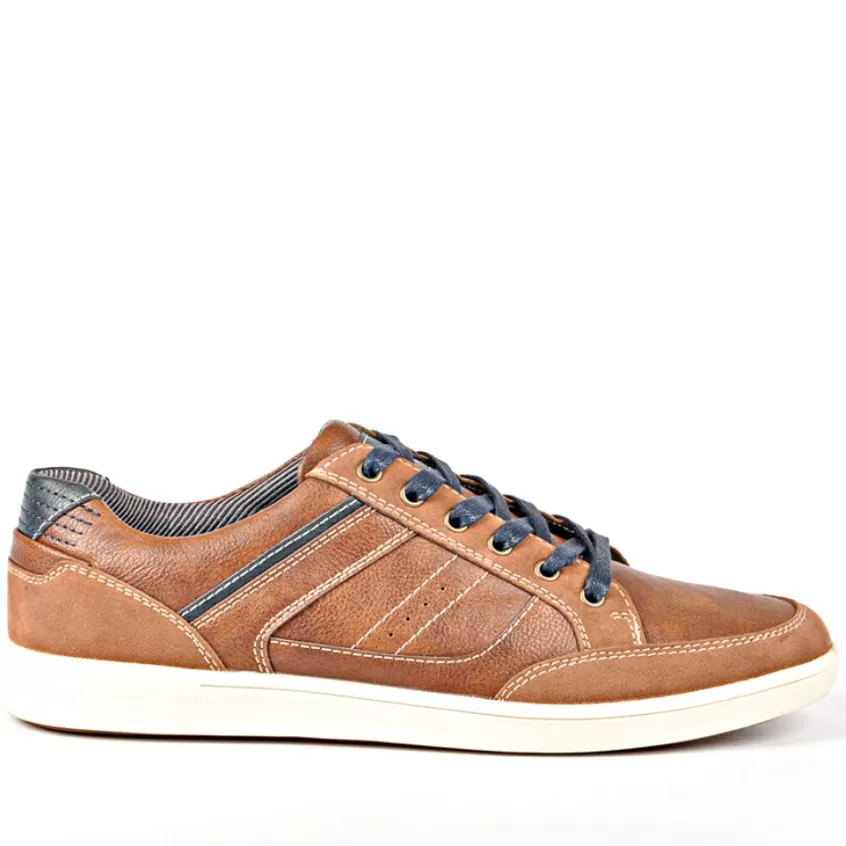 Baskets, Sneakers | CARDIFF Baskets Avec Surpiqures Contrastantes Marron