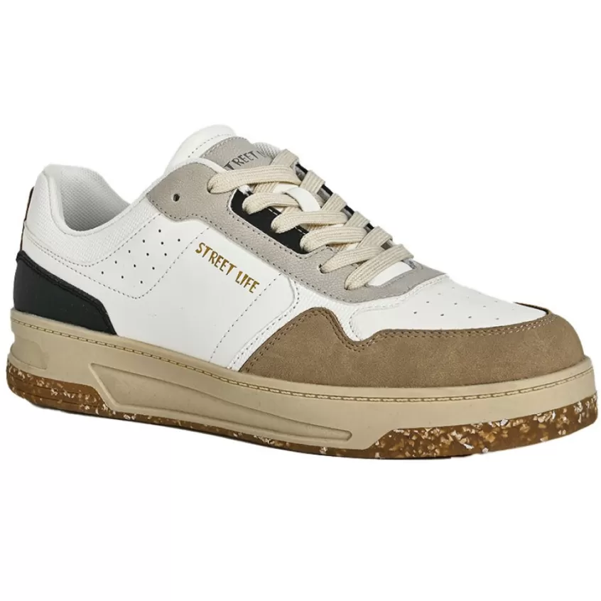 Baskets, Sneakers | STREET LIFE Baskets Basses Homme Blanc Semelle Recyclee