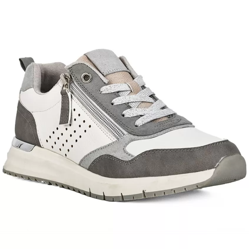 Chaussures Confort | SCALINA Baskets Confort Femme Blanc Fermeture Eclair