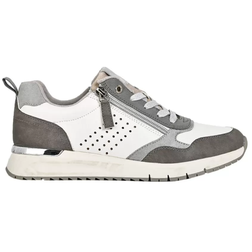 Chaussures Confort | SCALINA Baskets Confort Femme Blanc Fermeture Eclair