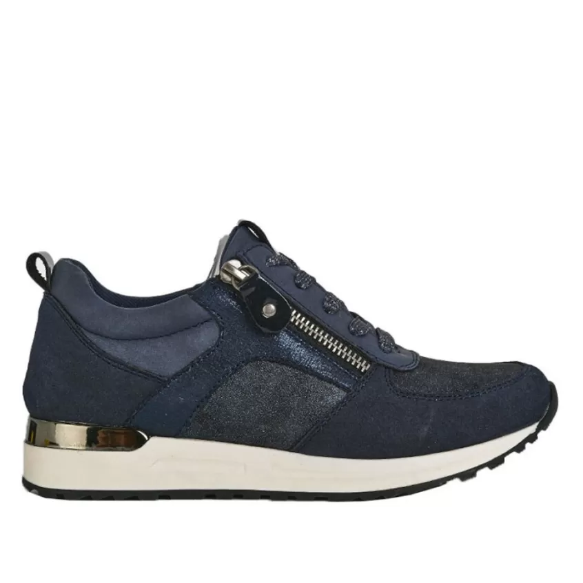 Chaussures Confort | SCALINA Baskets Confort Femme Bleu Marine A Fermeture Eclair