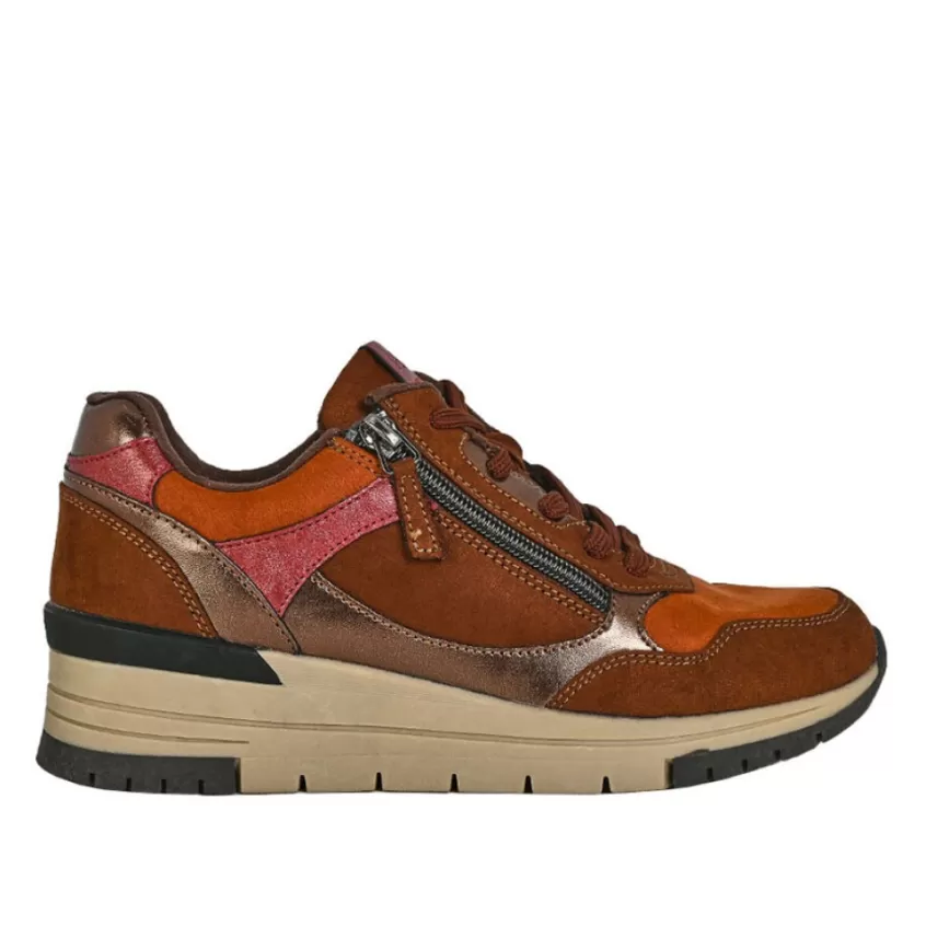 Chaussures Confort | SCALINA Baskets Confort Femme Marron Avec Zip