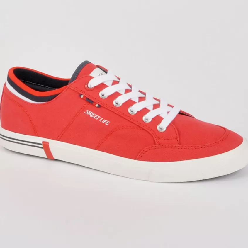 Baskets, Sneakers | STREET LIFE Baskets En Toile Homme Rouge