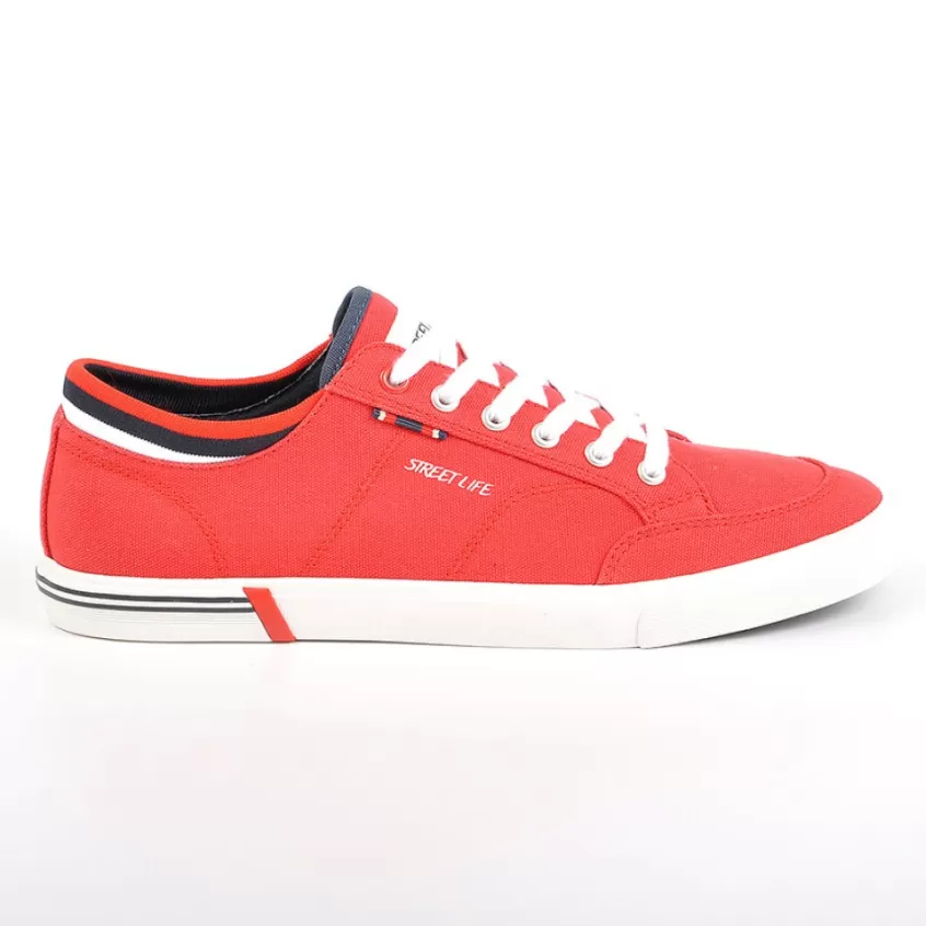 Baskets, Sneakers | STREET LIFE Baskets En Toile Homme Rouge
