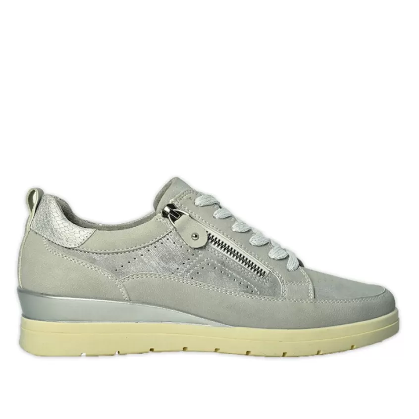 Chaussures Confort | LADY CONFORT Baskets Femme Argente