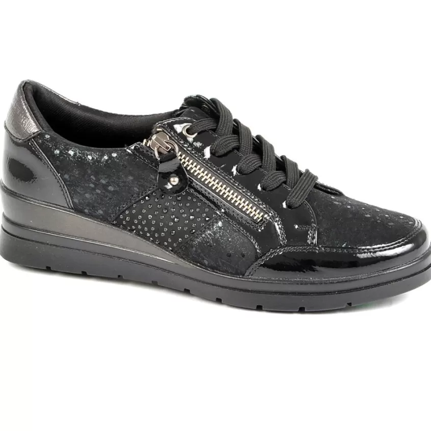 Chaussures Confort | LADY CONFORT Baskets Femme Avec Strass Noir