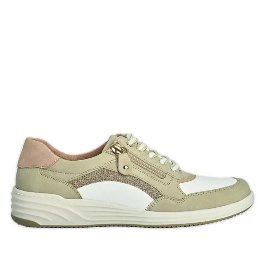 Chaussures Confort | RELIFE Baskets Femme Beige Avec Fermeture Eclair