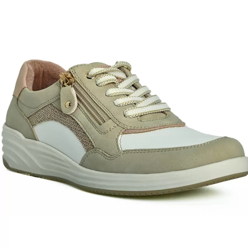 Chaussures Confort | RELIFE Baskets Femme Beige Avec Fermeture Eclair