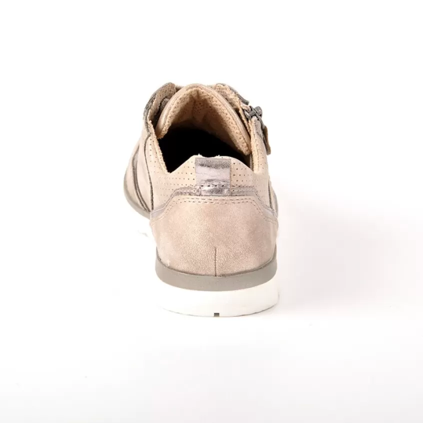 Chaussures Confort | RELIFE Baskets Femme Beige Avec Fermeture Eclair Sur Le Cote
