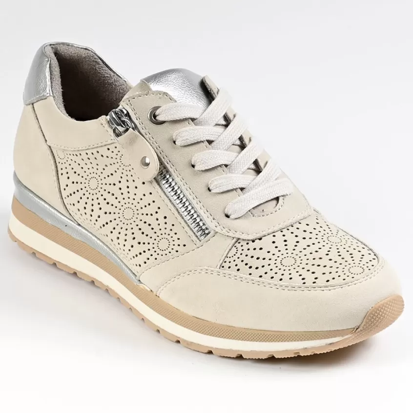 Chaussures Confort | SCALINA Baskets Femme Beige Avec Semelles Amovibles