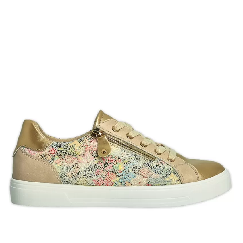 Chaussures Confort | SCALINA Baskets Femme Dore