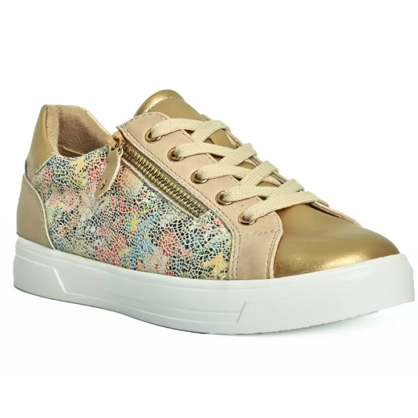 Chaussures Confort | SCALINA Baskets Femme Dore