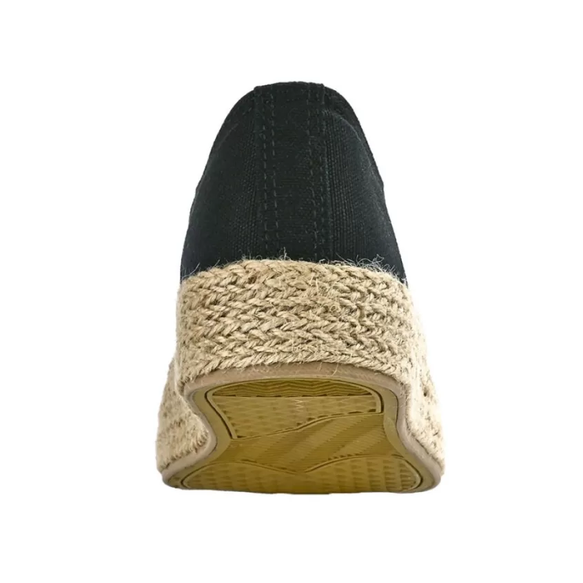 Baskets, Sneakers | STREET LIFE Baskets Femme En Toile Noire Semelle Corde