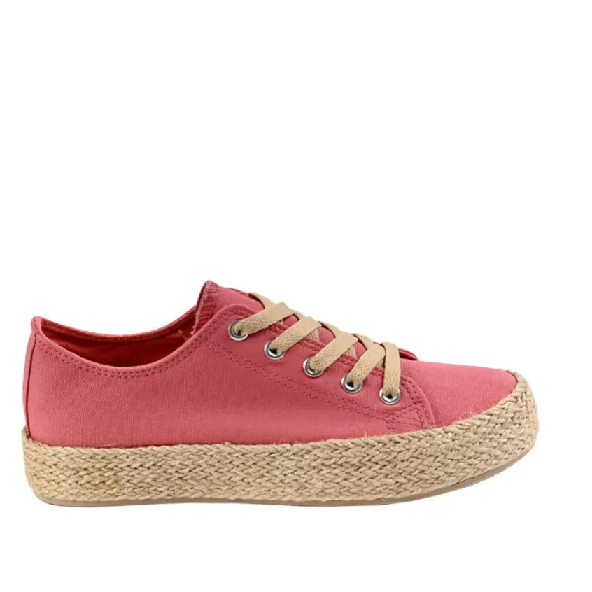 Baskets, Sneakers | STREET LIFE Baskets Femme En Toile Rose Semelle Corde