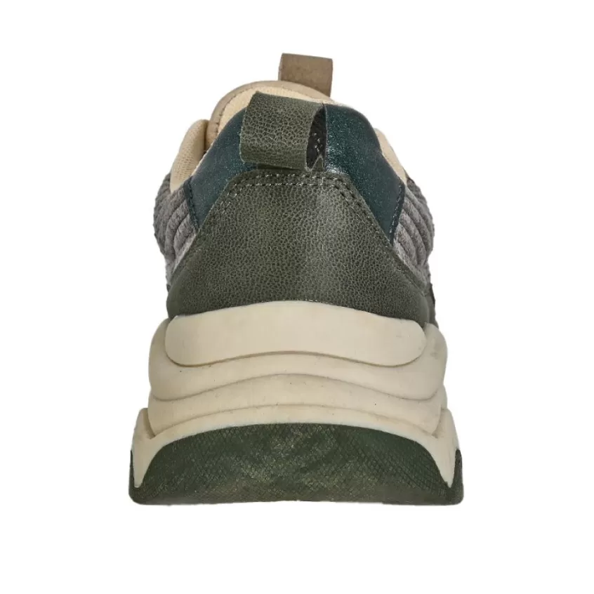 Baskets, Sneakers | STREET LIFE Baskets Femme Gris Et Vert Style Dad Shoes