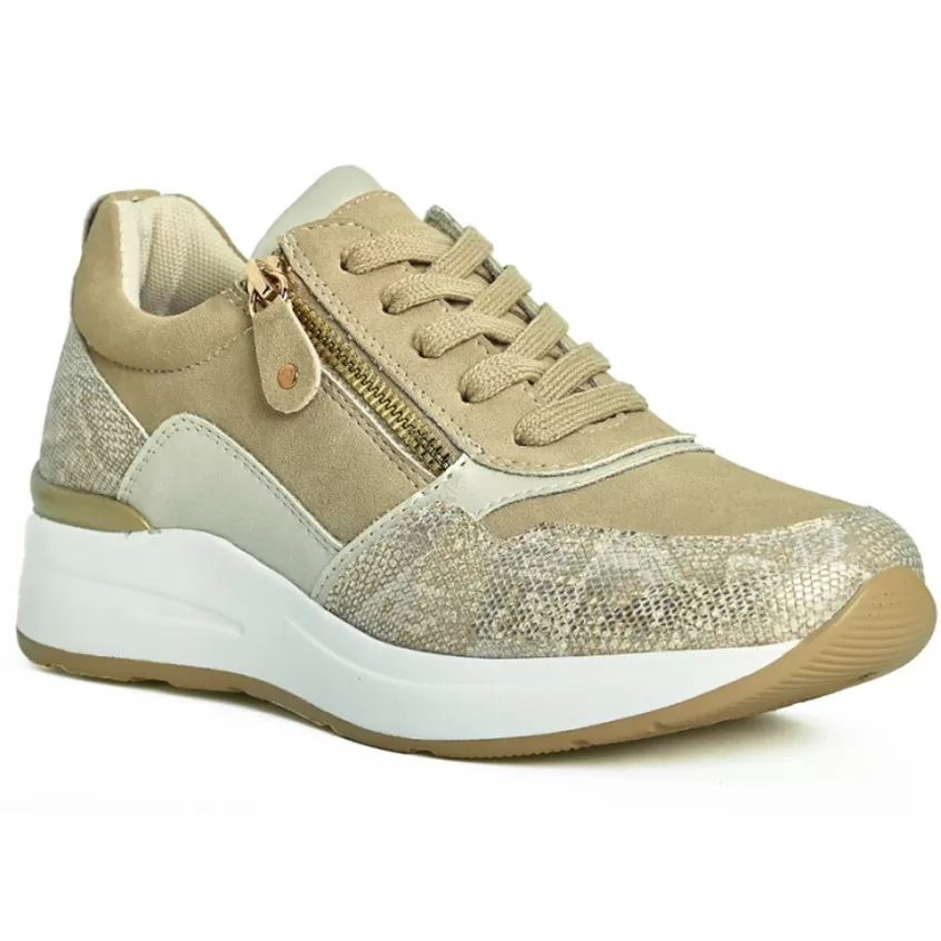 Chaussures Confort | LADY CONFORT Baskets Femme Marron A Semelle Amovible