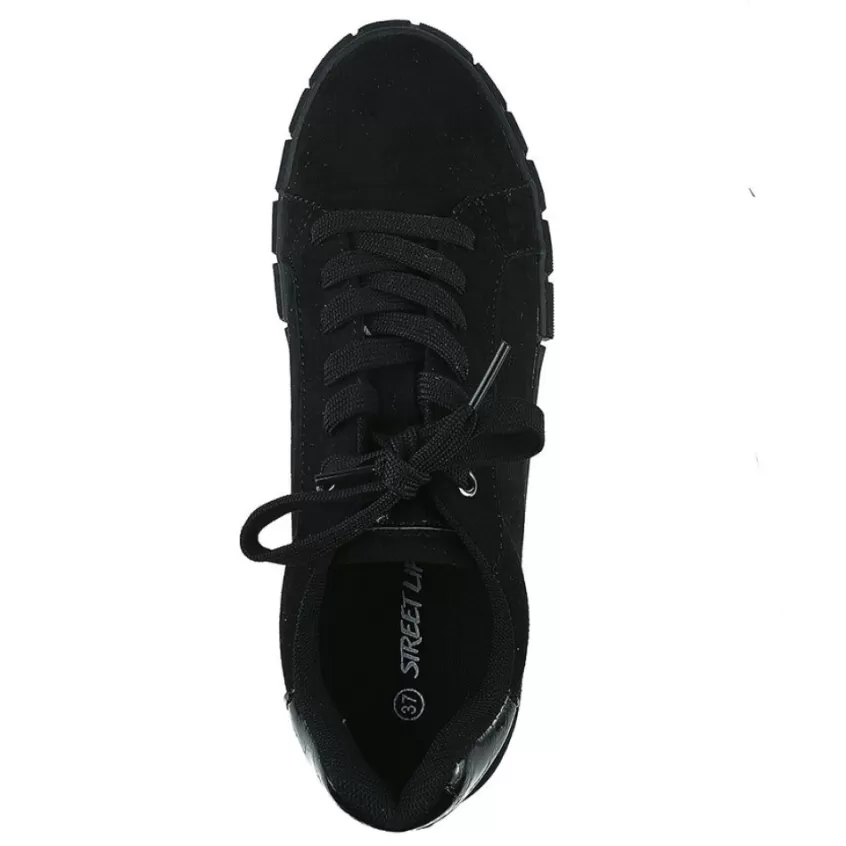 Baskets, Sneakers | STREET LIFE Baskets Femme Noir Unicolore