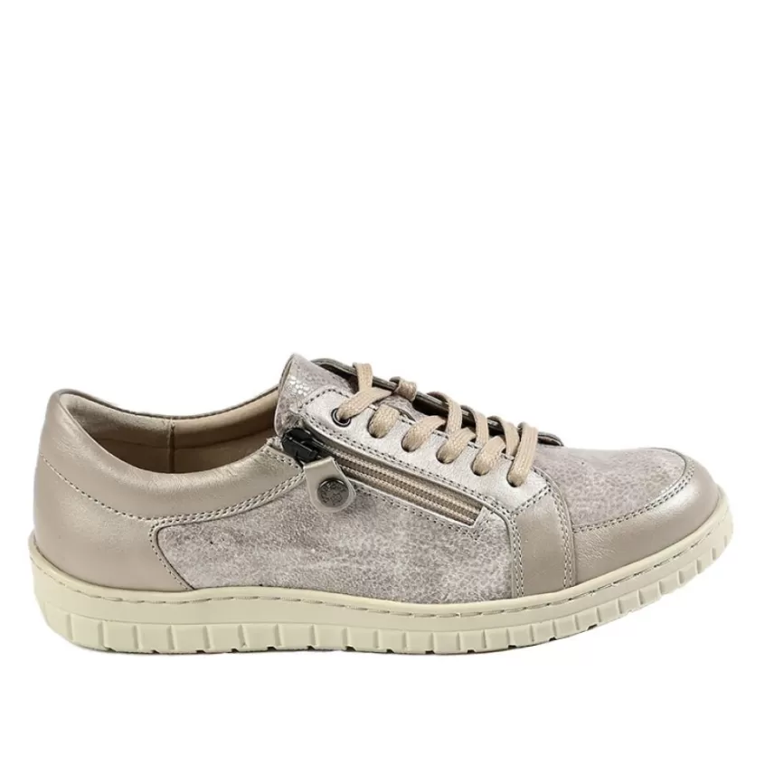 Chaussures Confort | SCALINA Baskets Femme Beige