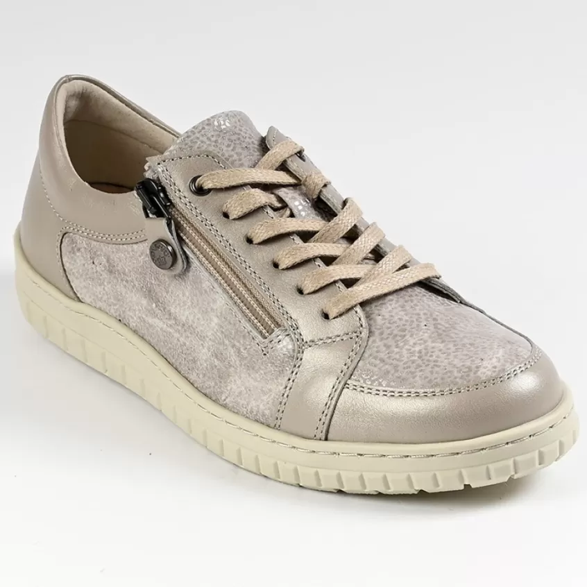 Chaussures Confort | SCALINA Baskets Femme Beige