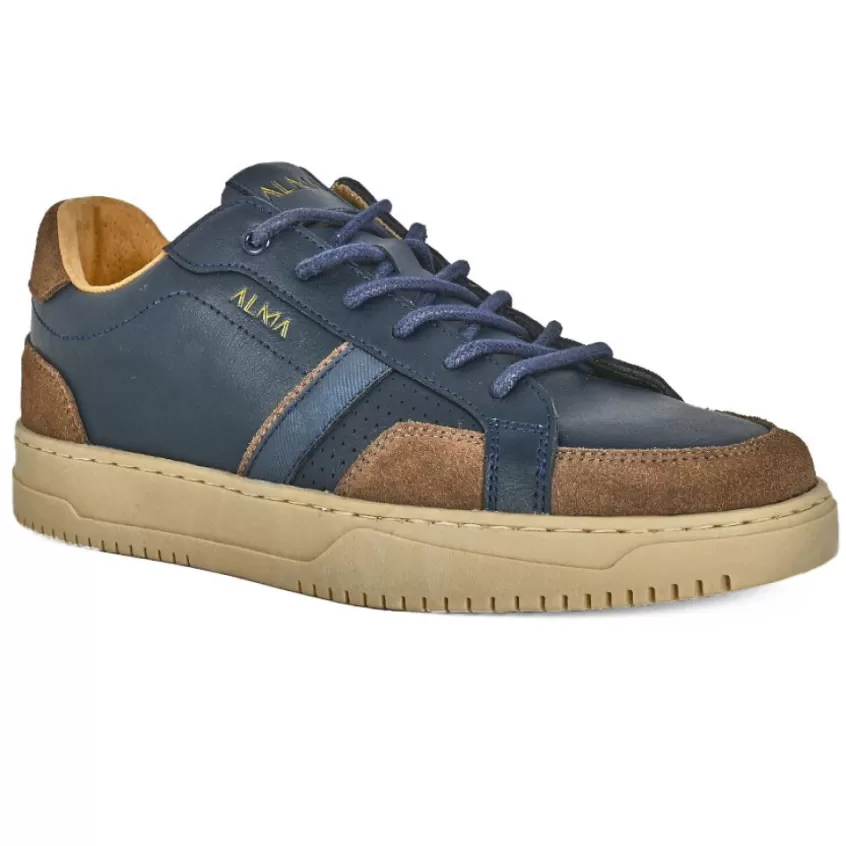 Baskets, Sneakers | ALMA Baskets Homme En Cuir Bleu Marine