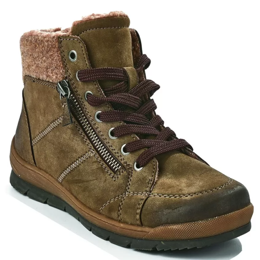 Chaussures Confort | SCALINA Baskets Montantes Femme Kaki