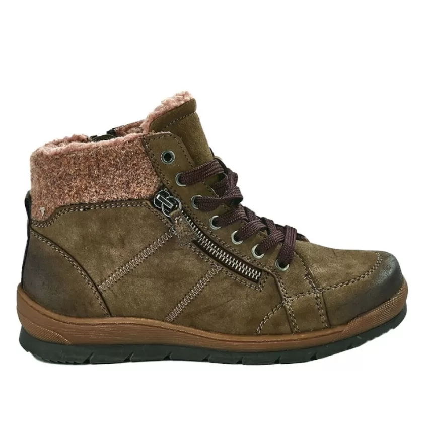 Chaussures Confort | SCALINA Baskets Montantes Femme Kaki