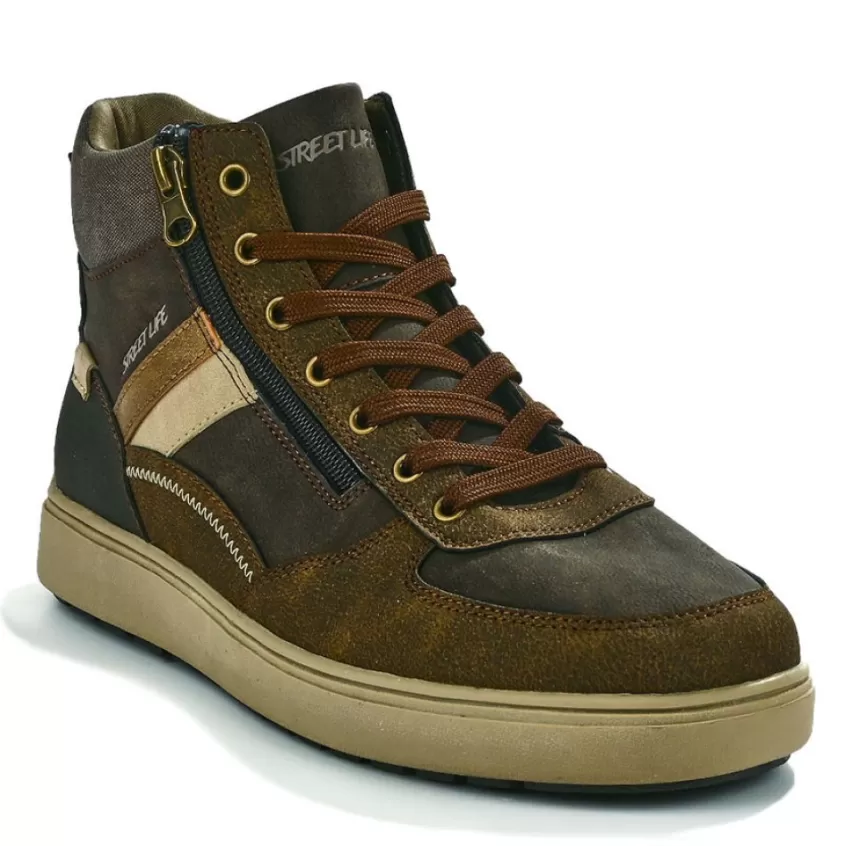Baskets, Sneakers | STREET LIFE Baskets Montantes Homme Marron