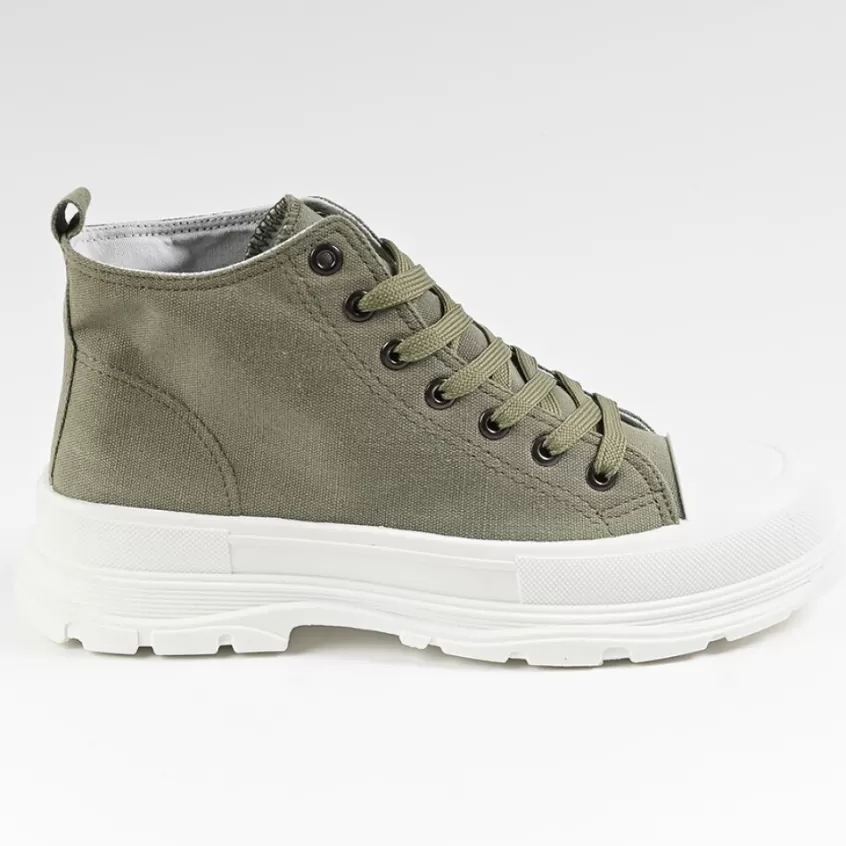 Baskets, Sneakers | STREET LIFE Baskets Plateforme Femme Kaki