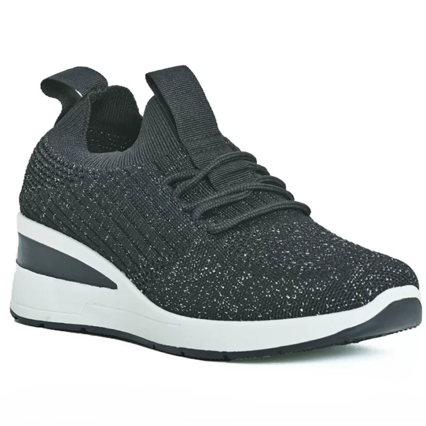 Chaussures Confort | SCALINA Baskets Sneakers Semelles Souples Noir