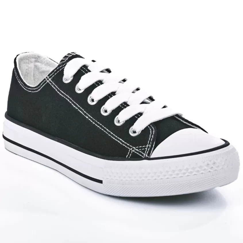 Baskets, Sneakers | STREET LIFE Baskets Tennis Femme Noires Et Blanches