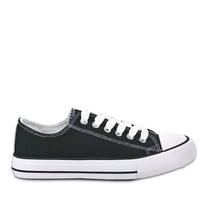 Baskets, Sneakers | STREET LIFE Baskets Tennis Femme Noires Et Blanches