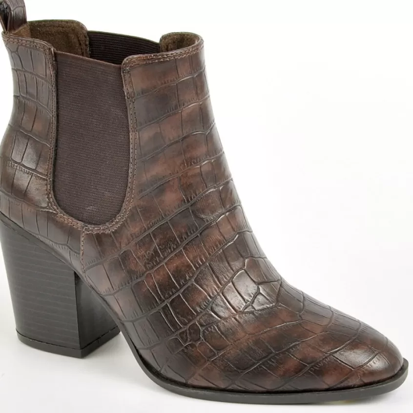 Boots, Bottines | VICE VERSA Boots Femme Avec Effet Croco Marron